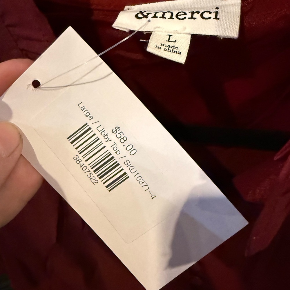 &merci Women's Chic Burgundy Blouse - Picture 4 of 4